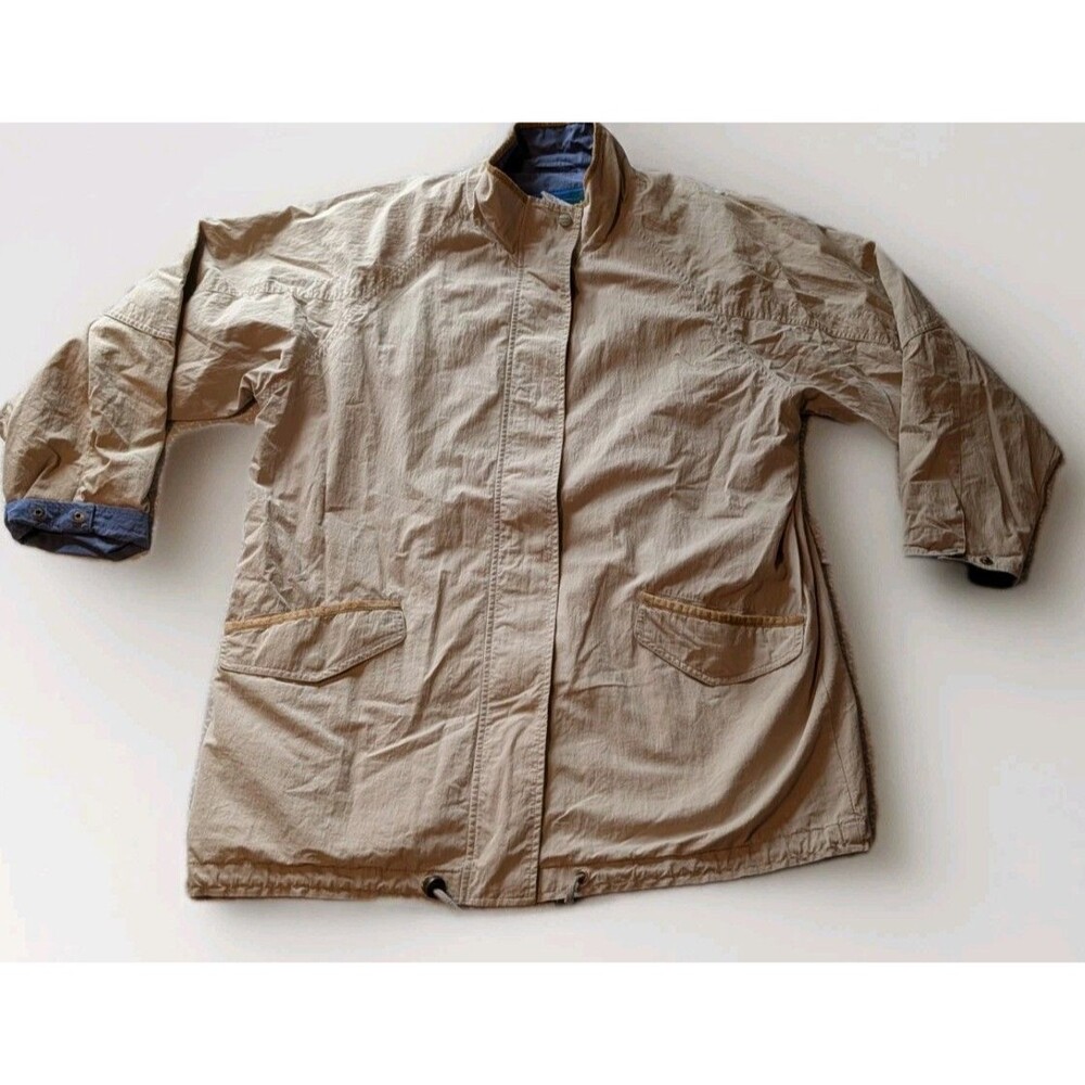 Vintage LL Bean Barn Coat Chore Jacket Women's Size Medium Plaid Lined